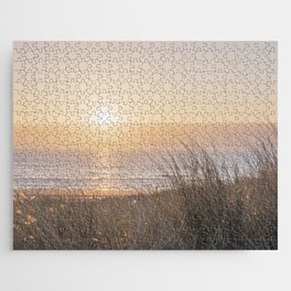 Coastal sunset in Italy - Dreamy soft pink beach - nature and travel photography Jigsaw Puzzle