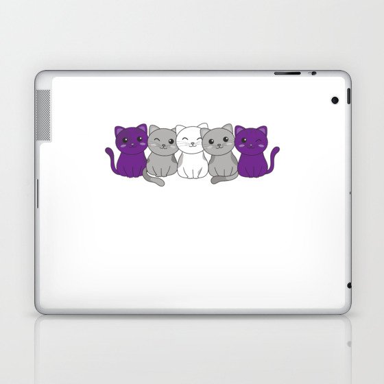 Graysexual Flag Pride Lgbtq Cute Cats Laptop & iPad Skin