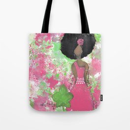 Dripping Pink and Green Angel Tote Bag