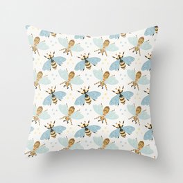 Cute Honey Bee Pattern - Save The Bees Throw Pillow