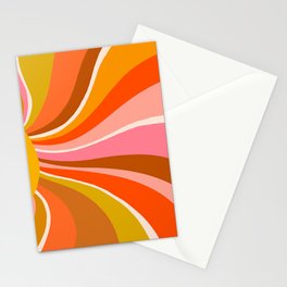 Sunshine Swirl – Retro Ochre Stationery Card