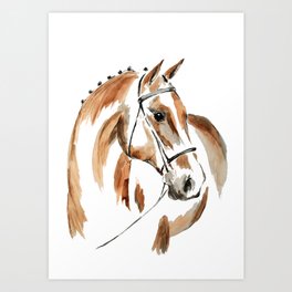 Bay Watercolour Horse Art Print