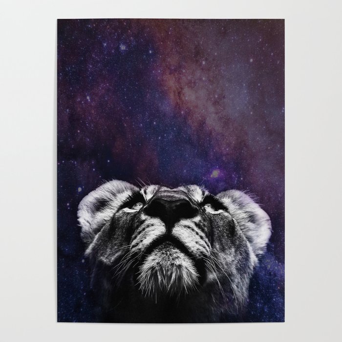Galaxy Lion Poster