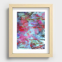 African Dye - Colorful Ink Paint Abstract Ethnic Tribal Rainbow Art Recessed Framed Print