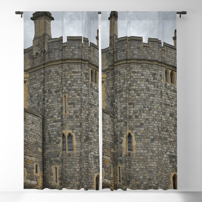 Great Britain Photography - Windsor Castle Under The Gray Clouds Blackout Curtain