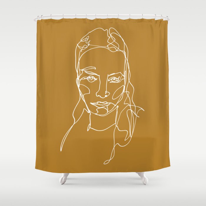 LINE ART FEMALE PORTRAITS IV-III-III Shower Curtain