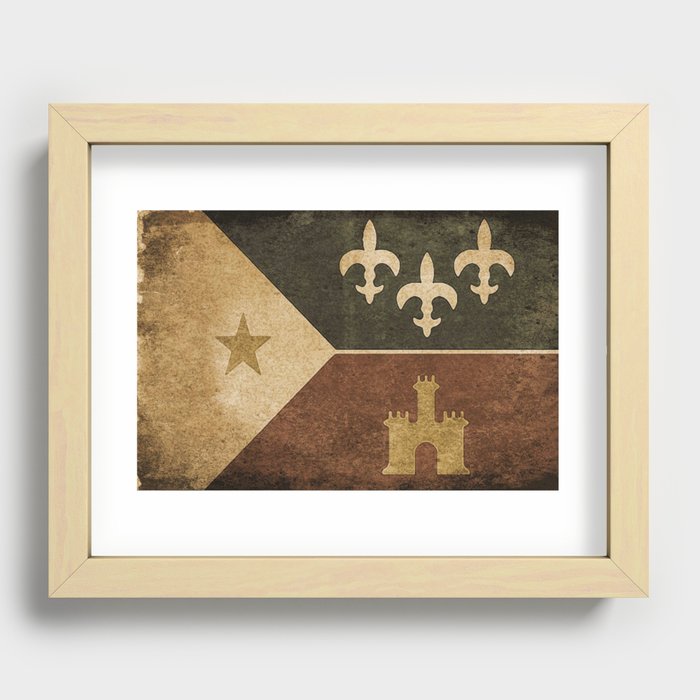 Acadian Flag Recessed Framed Print