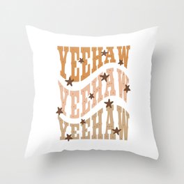Yeehaw (gold/brown) Throw Pillow