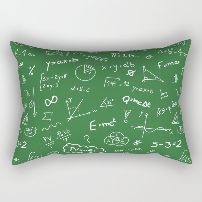 Mathematics nerdy in green Rectangular Pillow