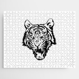 Tiger Illustration (Black & White) Jigsaw Puzzle