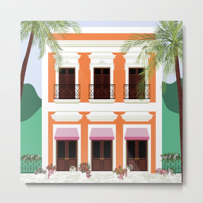 Puerto Rico Orange House Metal Print