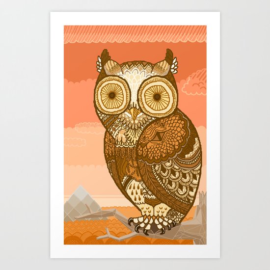 Owlie in Autumn Art Print