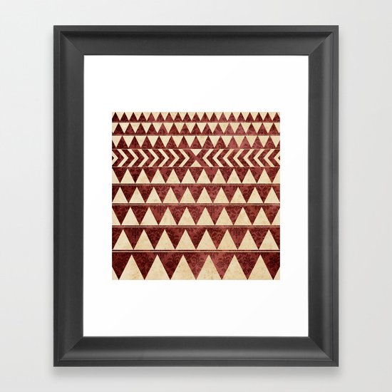 Vintage Material Triangles Framed Art Print