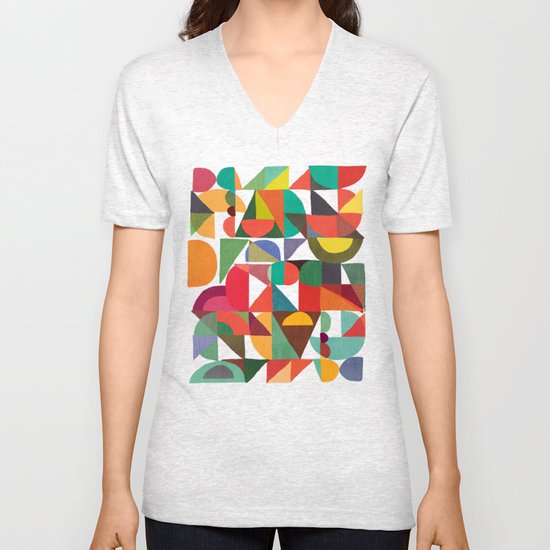 Color Blocks Unisex V-Neck