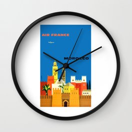 1959 Air France MOROCCO Travel Poster Wall Clock