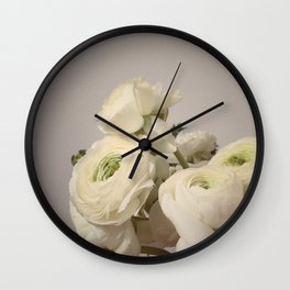 White flowers Wall Clock