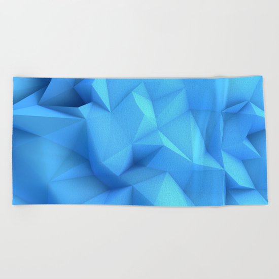 Pale Blue Geometric / Pale Blue Crystal / Geometric Pattern, Abstract Pattern, abstract ocean waves Beach Towel