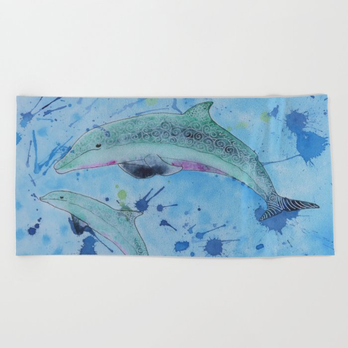 Dolphin and Baby Beach Towel