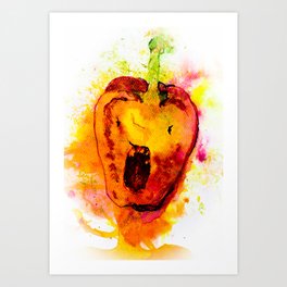 Screaming Peppers Art Print