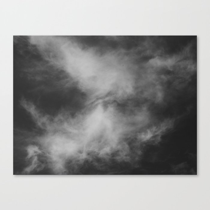 Black and White Celestial Cloud Formation Canvas Print