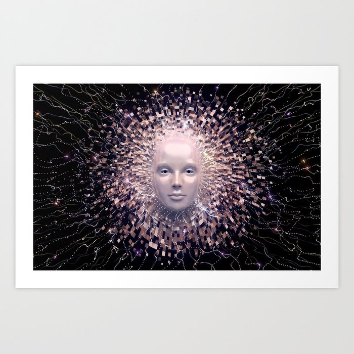 Futuristic Face Art Print By Picartsso