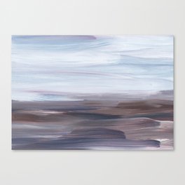 Abstract Minimalist Blue Brown Painting Canvas Print
