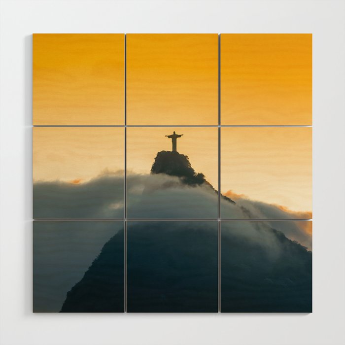 Brazil Photography - Christ The Redeemer Over The Clouds Wood Wall Art