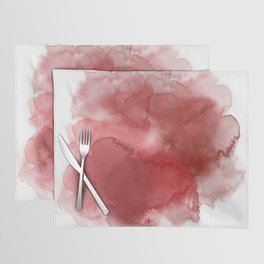 18   Red Pink Abstract Watercolor 210922 Digital Minimal Art Ink Fluid Liquid  Placemat