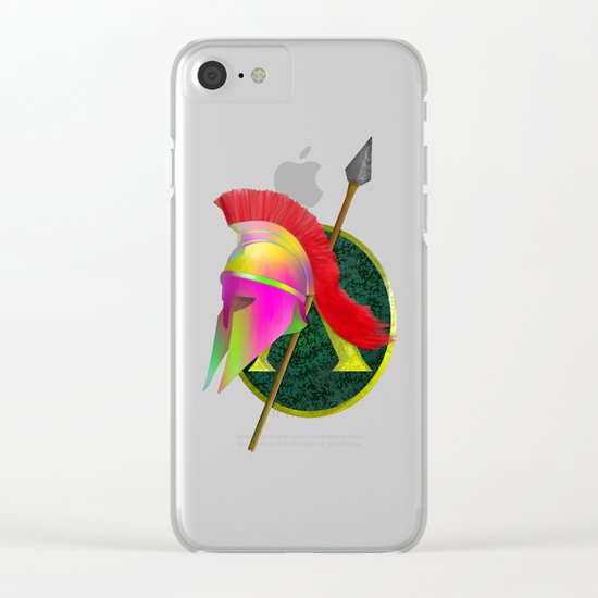 Spartan Helmet Colorful Clear iPhone Case