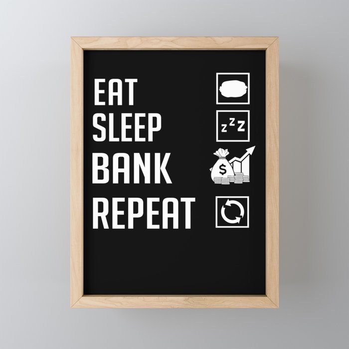 Retired Banker Investment Banking Money Bank Framed Mini Art Print