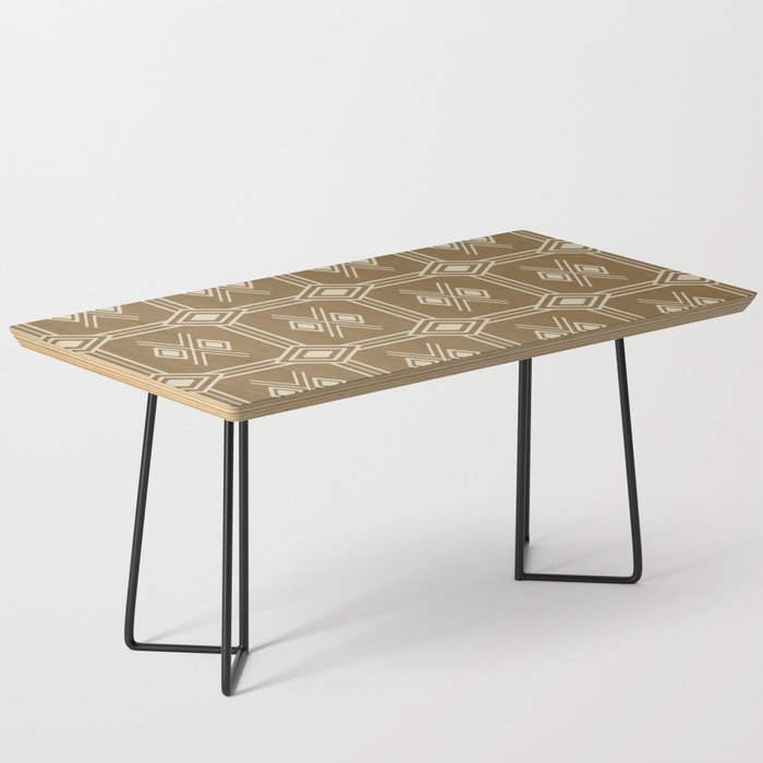 Zabzus - sand tribal square with diamonds - ethnic tile pattern Coffee Table