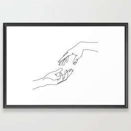 Hands Line Art Framed Art Print