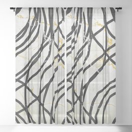 Abstract Mess - minimal, marbled, simple, modern design Sheer Curtain