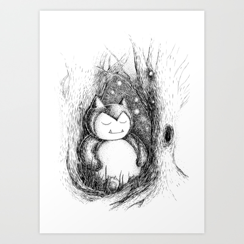 Snoozy Snorlax Art Print By Jonturner Society6
