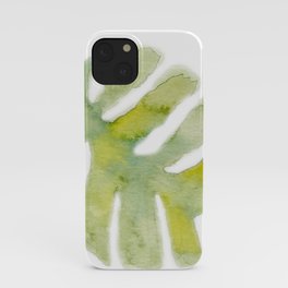 Large Watercolor Tropical Leaf iPhone Case