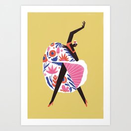 Flamenco Dancer Yellow Art Print