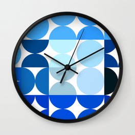 Blue Circular Geometrics Wall Clock