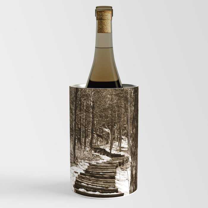 Forest Stairs | Sepia Photography Wine Chiller