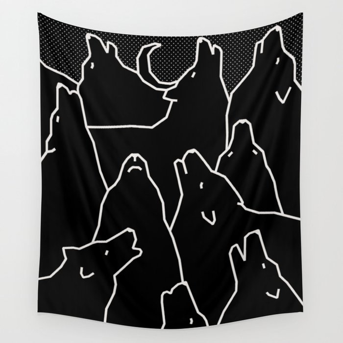 Howling mountains (dark version) Wall Tapestry