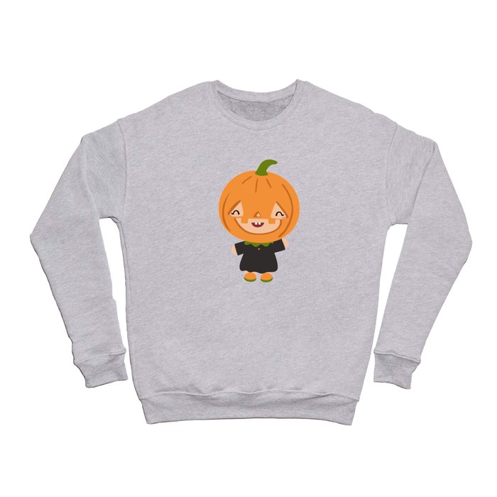 Little Pumpkin Funny Halloween Kids Crewneck Sweatshirt