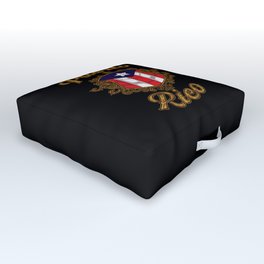 Puerto Rico Emblem - Puerto Rican Pride Flag Outdoor Floor Cushion | National, Pride, Sea, Country, Commonwealth, Coast, Graphicdesign, Caribbean, Hero, Boricua 