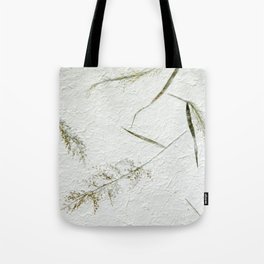 Delicate grass embedded into Japanese paper Tote Bag