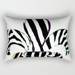 Black and White Zebra Stripe Fleur De Lis Rectangular Pillow