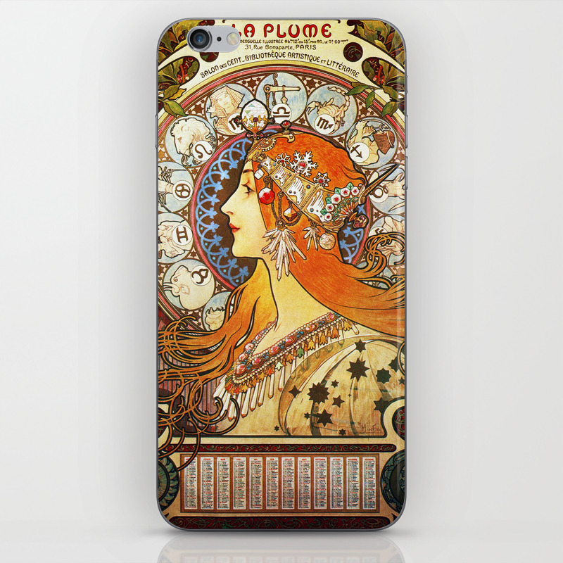 Alphonse Mucha La Plume Zodiac Iphone Skin By Artgallery Society6