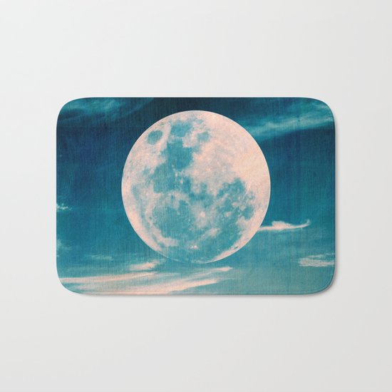 Full moon - Blue Bath Mat