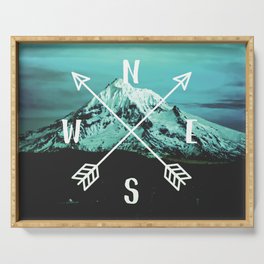 Turquoise Mountain Compass Serving Tray