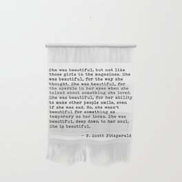 F. Scott Fitzgerald, She Was Beautiful Quote, The Great Gatsby Wall Hanging