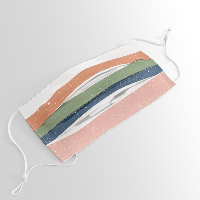 Colorful Textured Stripes Face Mask