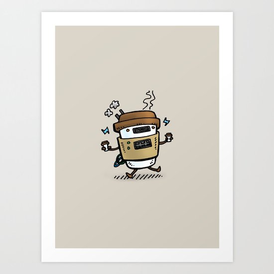 Latte Bot Art Print