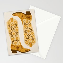 Cowgirl Boots - Yellow Stationery Card